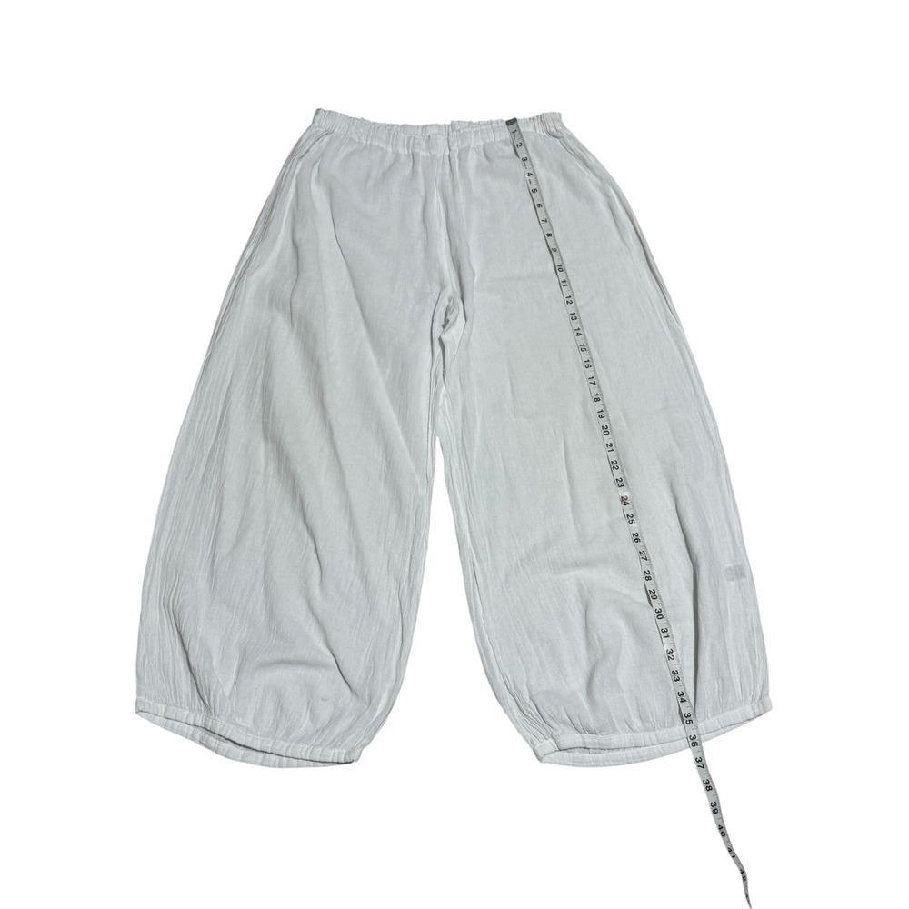 Oh My Gauze Cotton Gauze Pants  Lagenlook Balloon Wide Leg Elastic Waist Sz 3 - Picture 4 of 8